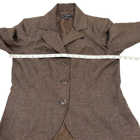 Lafayette 148 New York‎ Brown Wool Blend Blazer Size 8 - Picture 6 of 7